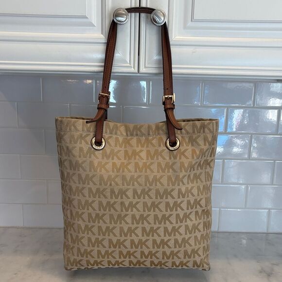 Michael Kors Bag Purse Handbag Signature Logo Shopper Tote Bag Pocketbook - Picture 4 of 16